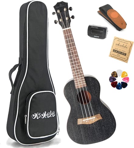 Concert Ukelele Zwart, volledig pakket