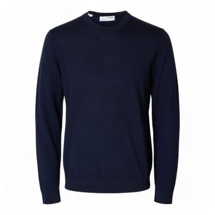 Trui Selected 16094647 TRAY MERINO CREW.-NAVY BLAZER