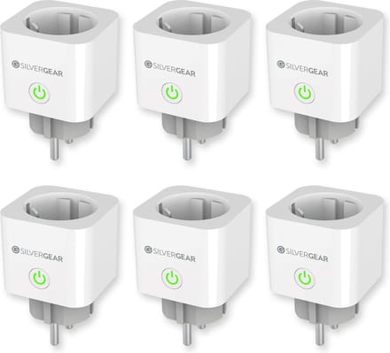 Silvergear Slimme WiFi Stekker - Timer, Schakelaar & Energiemeter x6