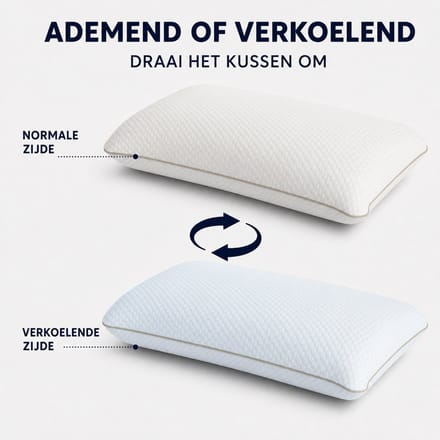 Dormidor Adapta Verstelbaar Hoofdkussen – 4 Traagschuimlagen – Aanpasbare Hoogte en Stevigheid – 2-in-1 een verkoelende én warme zijde. 70 × 40 cm