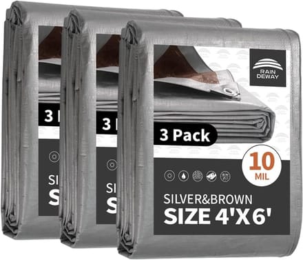 Waterdichte Zeilen Set van 3 - Sterk en Multifunctioneel - 120x180 cm - Zilver/Bruin