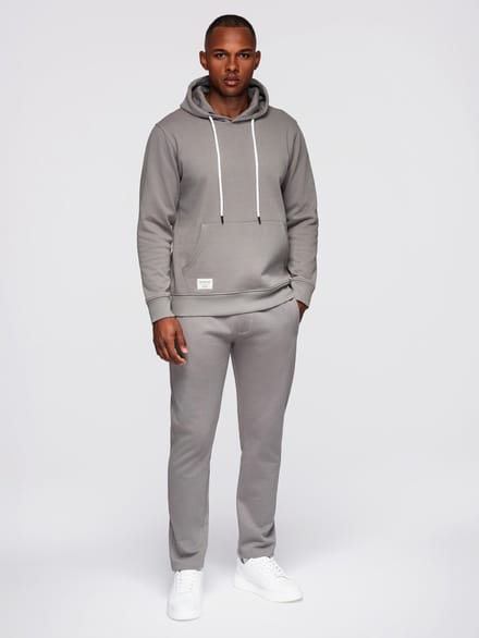 OMBRE Set - Katoen - Lange Mouw - Effen Grijs XL