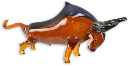 Stier - Glazen beeld - Murano stijl - 32,8 cm hoog