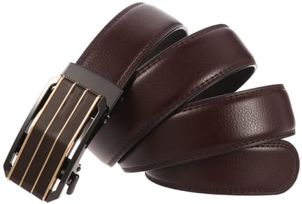 Plyesxale Heren riem leder bruin met gouden gesp