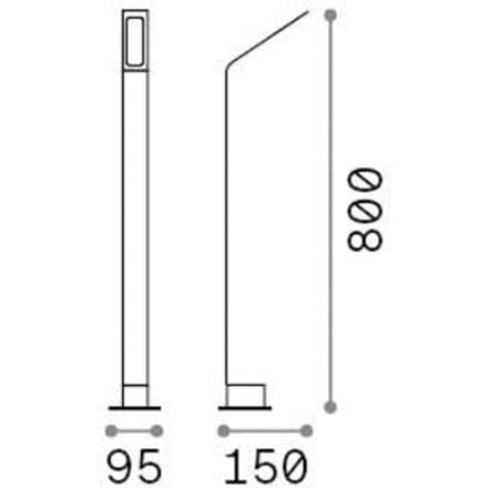 Ideal Lux LED tuinpadverlichting Agos bruin 3.000 K Hoogte 80 cm aluminium