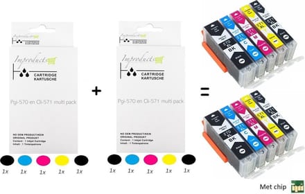 Improducts® Inkt cartridges - Alternatief Canon PGI-570 / CLI-571 XL multi pack 10 stuks