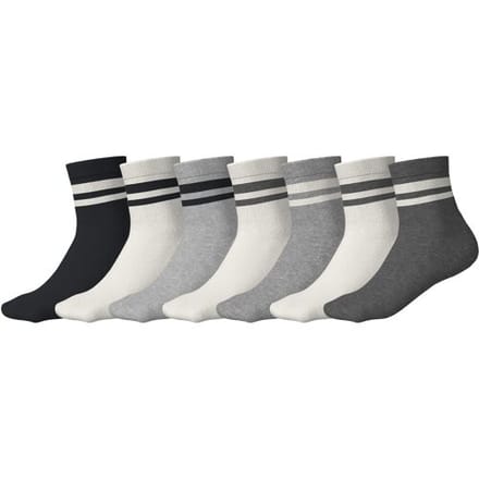 ESMARA KIDS Kindersokken, 7 stuks (Streken/wit/grijs/zwart, 39-42)