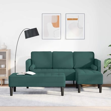 vidaXL - Bankstel - 2 - st - Donkergroen - Polyester