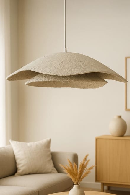 Asir - Kroonluchter - Crème, wit - METALEN BEHUIZING - 52 x 52 x 23 cm