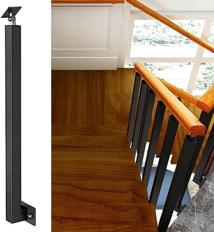 Trap Baluster Post - Spindel Railing - Veiligheid Verbeteren - Verstelbare Beugel - 85-100 cm - Zwart