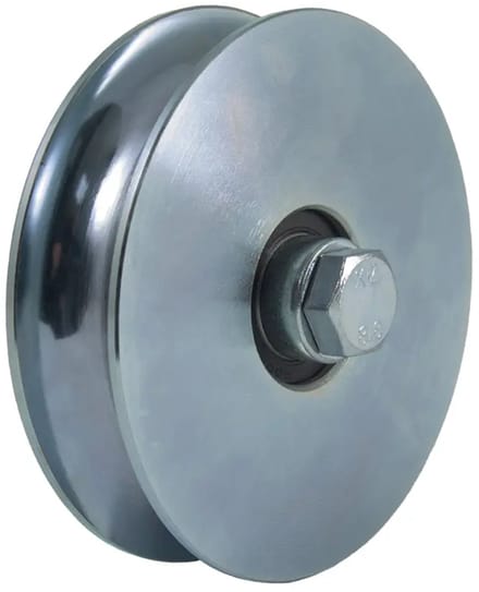 Rond groefwiel van 120 mm met 2 kogellagers