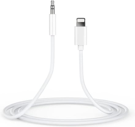 Audio AUX Kabel naar Lightning USB - 3.5mm Hoofdtelefoon Muziek Aansluiting - Audio jack - Autokabel - Wit