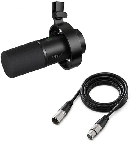 FIFINE K688 - Met XLR Kabel - USB / XLR - Dynamische Microfoon - Streaming - Podcasting - Gaming - Geschikt voor PS4 / PS5 / PC - Zwart