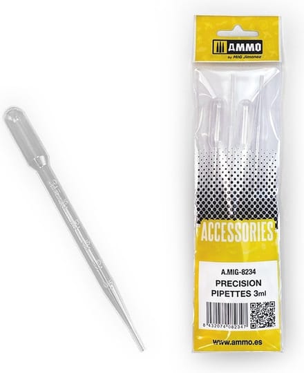AMMO by Mig Jimenez Hobbyverf - MIG 8234 Large Pipettes 3ml - 4pc Accessoires set - 4 ml