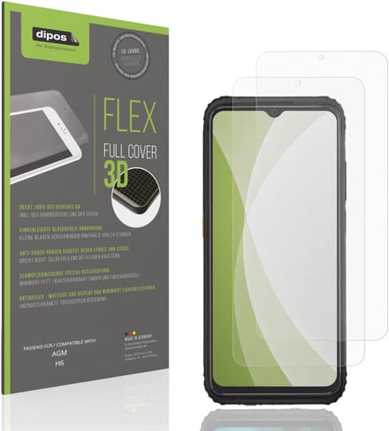 dipos FLEX – 2x Matte Screenprotector geschikt voor AGM H6 | Volledige Schermbescherming | Case-Friendly