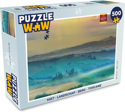 Puzzel Mist - Landschap - Berg - Toscane - Legpuzzel - Puzzel 500 stukjes