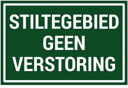 Stiltegebied geen verstoring sticker | 30 x 20 cm