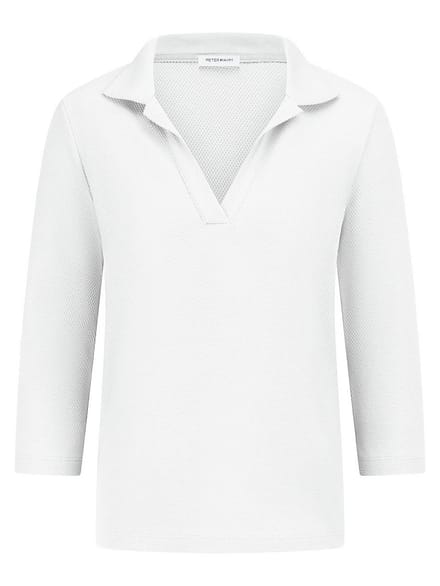Poloshirt 3/4-mouwen Van Peter Hahn wit
