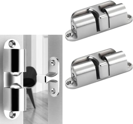 2-delige - Vloergemonteerde deurstopper - Deurstopper van geborstelde legering - Onzichtbare deur - Geschikt voor thuisbadkamers 8,5 x 1,9 cm (zilver)