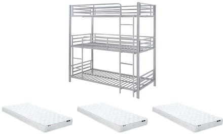 Vente-unique Stapelbed metaal zilverkleurig 90 x 190 cm
