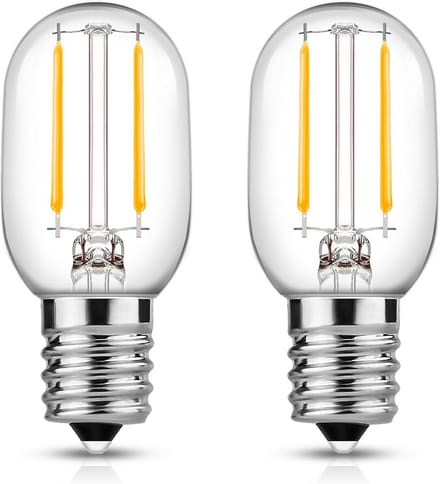 2x E14 LED Lampjes 1W Warm Wit | Dimbaar Koelkastlampje Vervanger 10W | 2700K Mini Gloeilamp