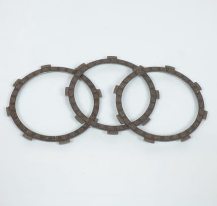 Set van 3 beklede koppelingsplaten voor motor Yamaha 80 DTMX 1981 tot 1983 Nieuw