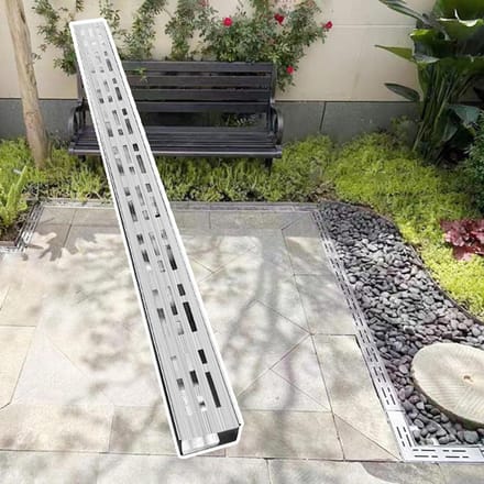Afvoersysteem Tuin - Regengoot Rooster - Efficiënte Drainage - Versterkt RVS - 2 Inch Breed - Zilver