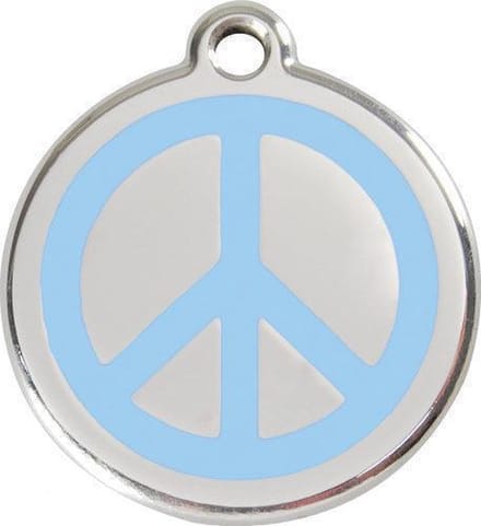 Red Dingo Hondenpenning 38 mm peace lichtblauw