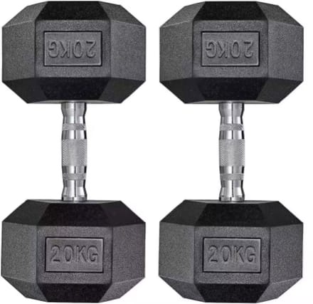 Halterset - Gewichten - Halters - Voor Krachttraining & Thuisfitness - Compacte Stalen Dumbbells van 20 kg - Set van 2