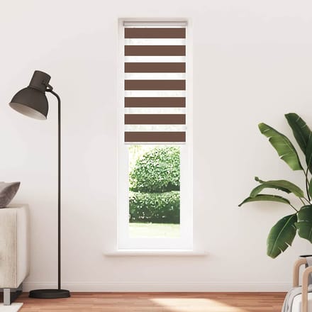 vidaXL - Zebra - rolgordijn - 65x200 - cm - stofbreedte - 60,9 - cm - polyester - bruin