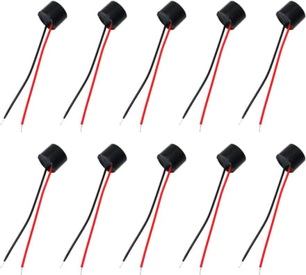 Actieve Zoemer - Alarm Geluid - Elektronisch Project - 12V Bedrade Connector - 9mm Diameter - Zwart