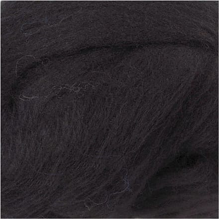 Merino Wol, dikte 21 my, zwart, 100 gr/ 1 doos