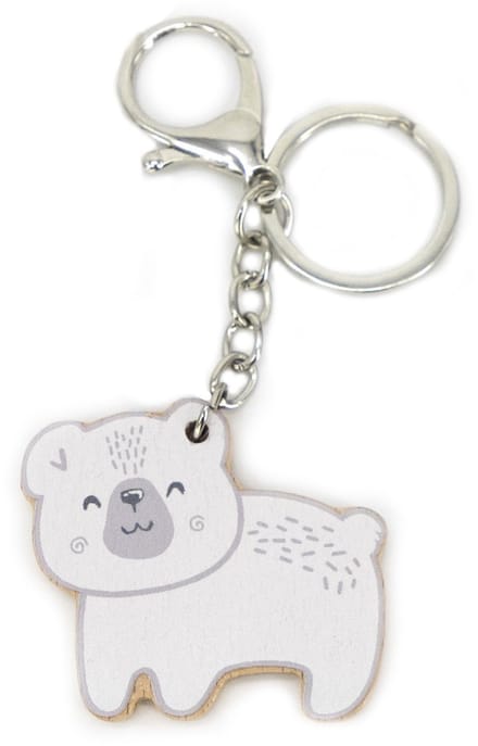 Viga Polarb houten sleutelhanger Witte teddybeer sleutelhanger - UNI