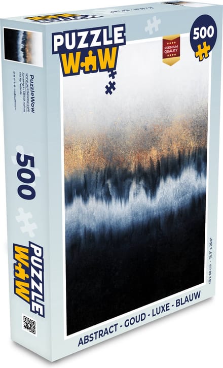 Puzzel Abstract - Goud - Luxe - Blauw - Legpuzzel - Puzzel 500 stukjes