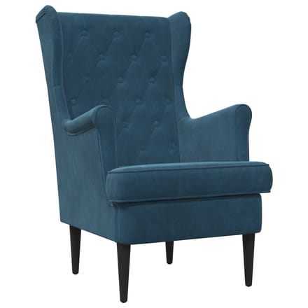 vidaXL - Fauteuil - Blauw - Fluweel