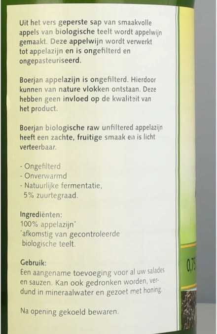 Boerjan Appelazijn Biologisch - 750 ml