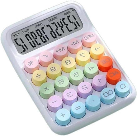 Draagbare Rekenmachine - Mini Calculator - Dagelijks Gebruik - Typewriter Design - 16 x 11 cm - Wit