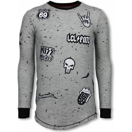 Longfit Embroidery - Sweater Patches - Rockstar - Grijs