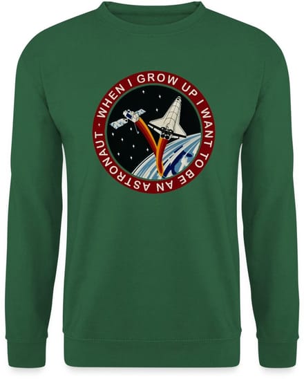 NASA When I grow Up I Want to Be An Astronaut Sweater Heren