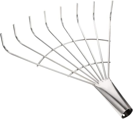 Bladhark Telescopisch - Tuinhark Gazonhark - Gazon Schoonmaken - Verstelbare Werkbreedte - 36 x 34.5 cm - Zilver
