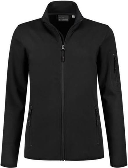 Santino Berlin Dames Sweatvest lange mouwen +Rits - Zwart - L