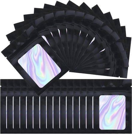 Zwarte Herbruikbare Mylar Zakjes - Waterdicht - Stofdicht - 10x7 cm