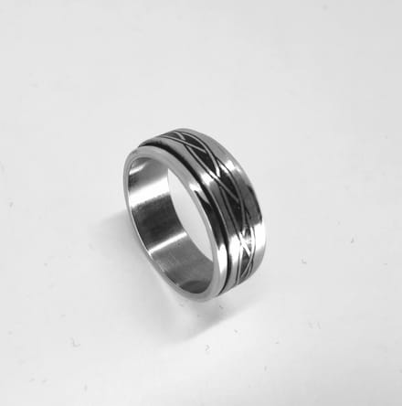 RVS - stress - ring - tattoo tribale band - maat 20 - Anti stress ringen