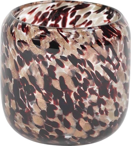 Rasteli Vaas Glas Rood-Roze-Gemêleerd D 14.3 cm H 14.1 cm