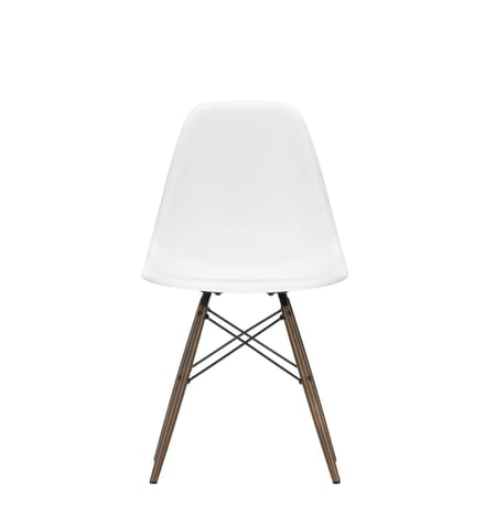 Vitra - DSW Eames Plastic Sidechair - wit - donkere esdoorn