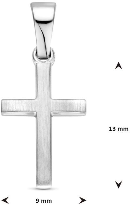 zilver gerhodineerd hanger kruis 13 mm 1340463
