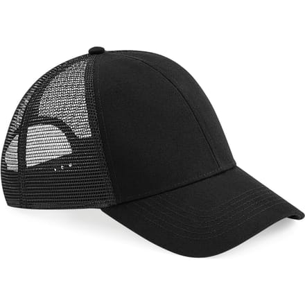 Beechfield Unisex Organic Cotton Trucker Cap voor volwassenen (Zwart)