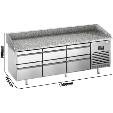 GGM Gastro Pizzakühltisch Premium PLUS - 1980x700mm - mit 6 Schubladen
