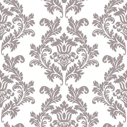 Lunch servetten White & silver Wallpaper - Maki - 33x33 cm