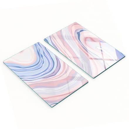Decoratieve snijplanken van gehard glas met abstract golfmotief, 2x30x52 cm
